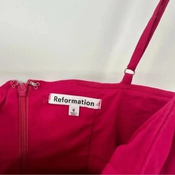 Reformation Shia Pleat Cotton Camisole in Rhubarb US 6 B1252 - Picture 4 of 4